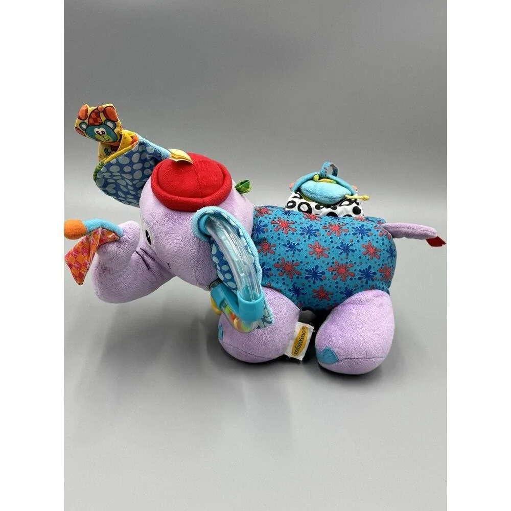 Infantino Purple Elephant Plush Activity Toy 10
